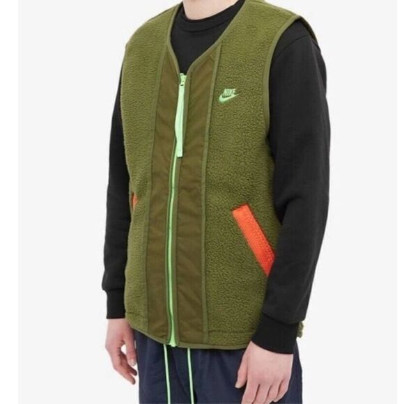 Nike Sportswear Essentials Fleece Vest Mens L Athletic Green Men’s XL - Picture 1 of 6